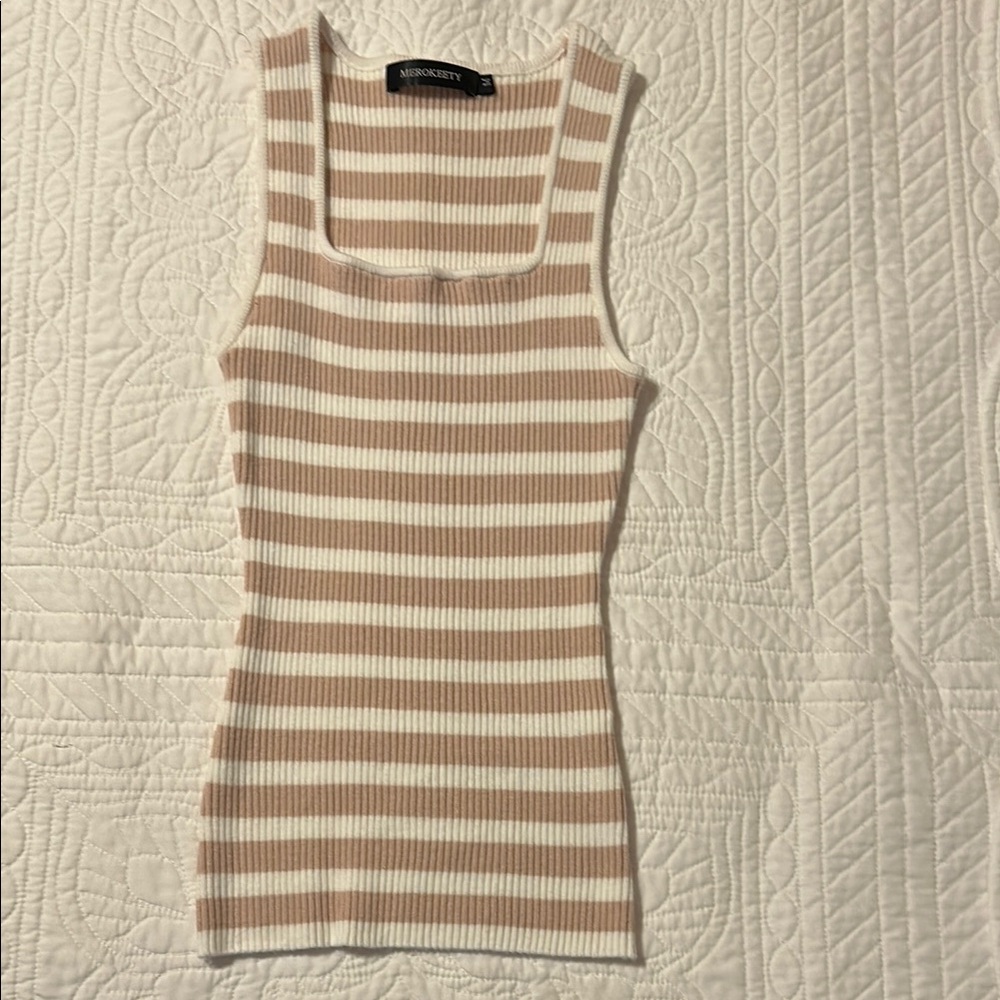 Striped Ribbed Sweater Tank Top